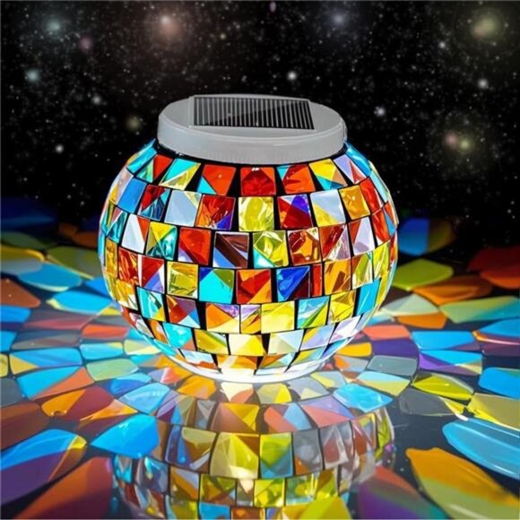 Color Changing Solar Powered Glass Ball Garden Lights - Picture 1 of 7